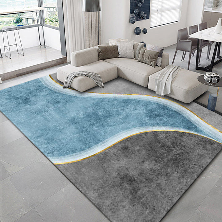 Lisslune | Luxurious geometric print carpet Multicolored synthetic carpet with non-slip backing pet-friendly carpet for the living room