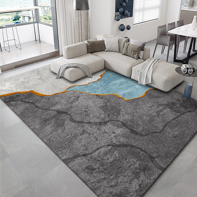 Lisslune | Luxurious geometric print carpet Multicolored synthetic carpet with non-slip backing pet-friendly carpet for the living room