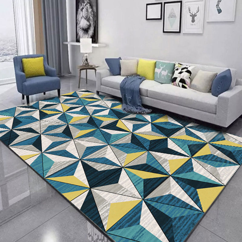 Lisslune | New geometric carpet multicolor polyester carpet pet-friendly stain-resistant indoor carpet for living room