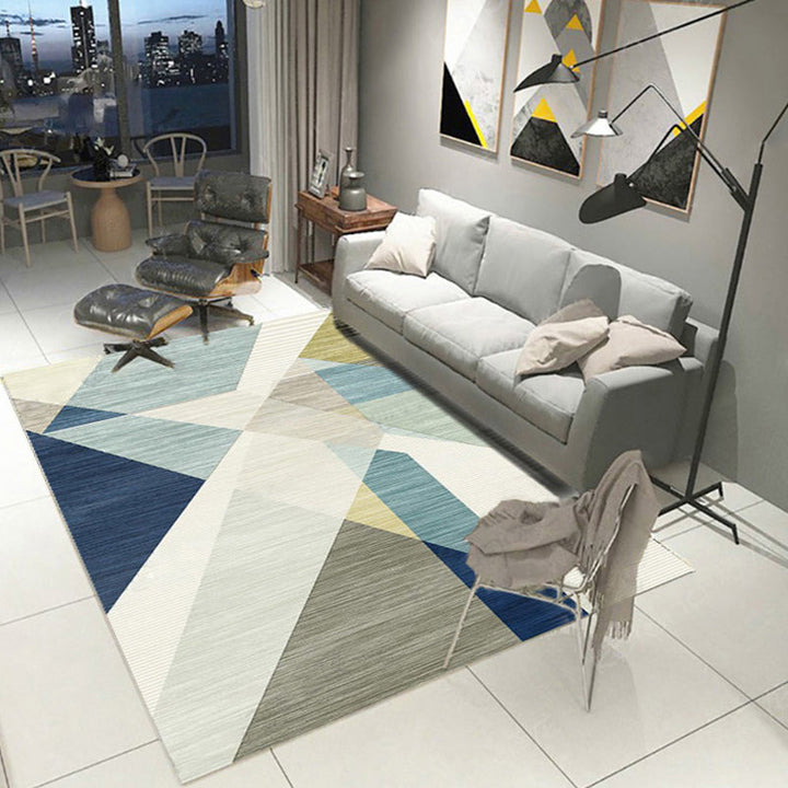 Lisslune | New Product Geometric Rug Multi-Color Polyester Rug Pet-Friendly Stain Resistant Indoor Rug for Living Room