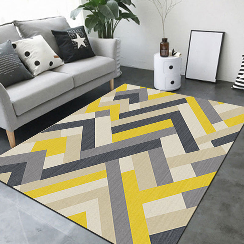 Lisslune | New Product Geometric Rug Multi-Color Polyester Rug Pet-Friendly Stain Resistant Indoor Rug for Living Room