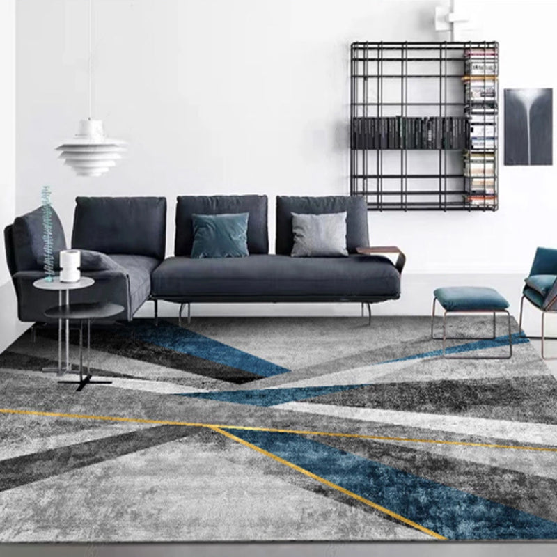 Lisslune | New Product Geometric Rug Multi-Color Polyester Rug Pet-Friendly Stain Resistant Indoor Rug for Living Room