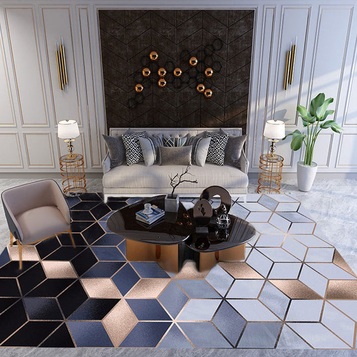 Lisslune | New geometric carpet multicolor polyester carpet pet-friendly stain-resistant indoor carpet for living room