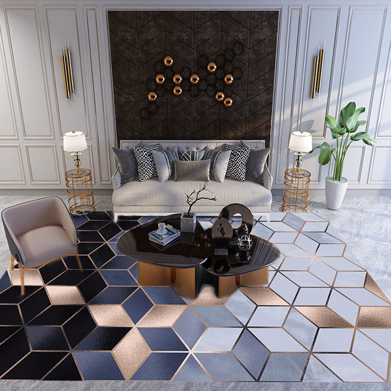 Lisslune | New Product Geometric Rug Multi-Color Polyester Rug Pet-Friendly Stain Resistant Indoor Rug for Living Room