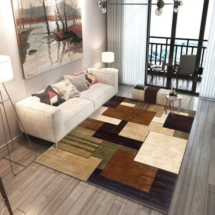 Lisslune | New Product Geometric Rug Multi-Color Polyester Rug Pet-Friendly Stain Resistant Indoor Rug for Living Room