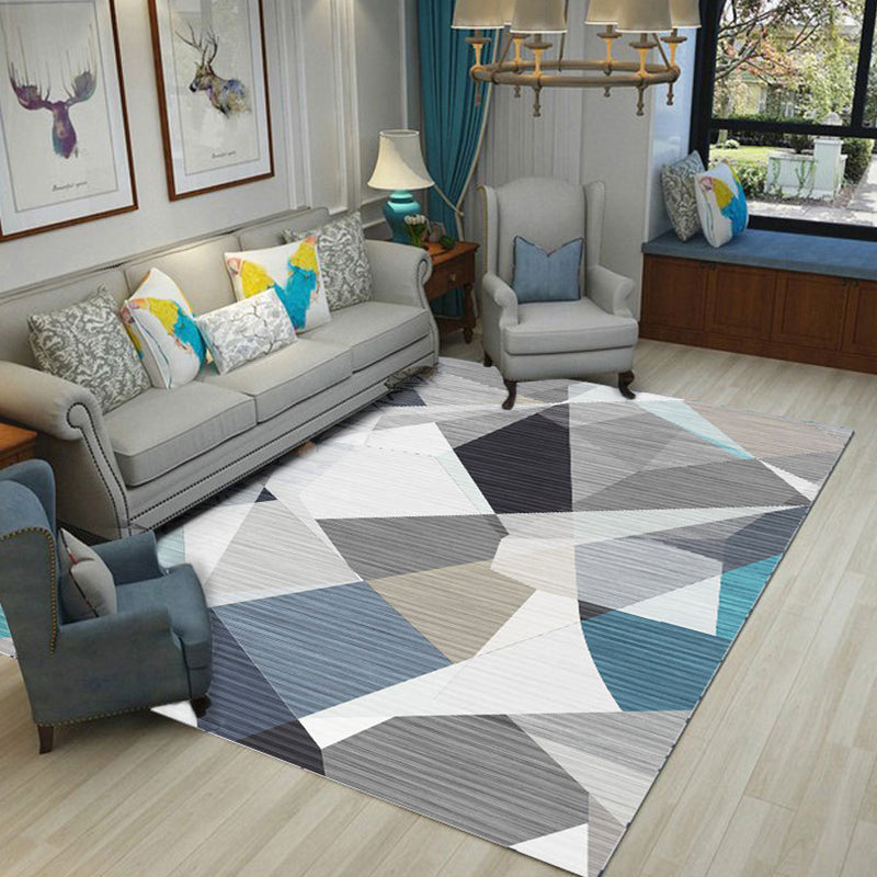 Lisslune | New Product Geometric Rug Multi-Color Polyester Rug Pet-Friendly Stain Resistant Indoor Rug for Living Room