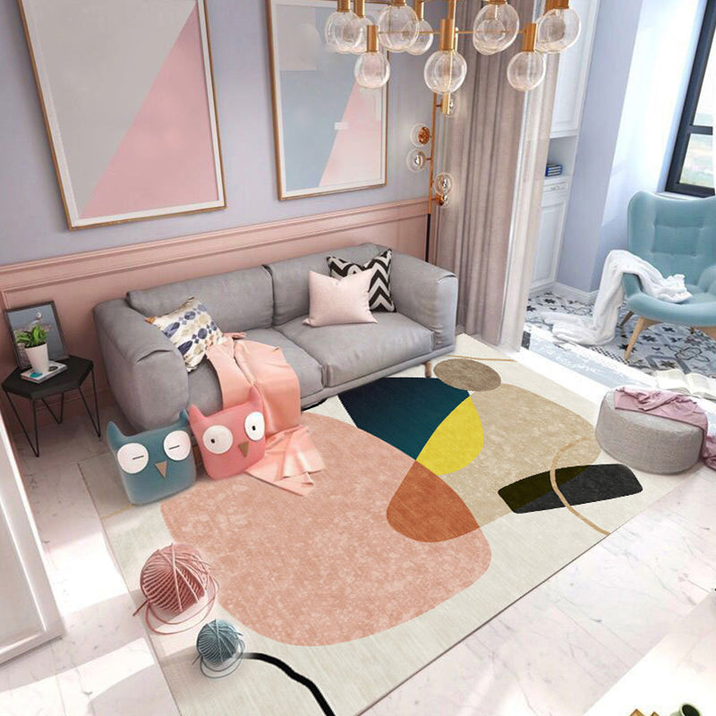 Lisslune | New Product Geometric Rug Multi-Color Polyester Rug Pet-Friendly Stain Resistant Indoor Rug for Living Room