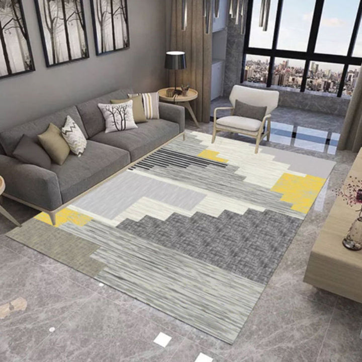 Lisslune | New geometric carpet multicolor polyester carpet pet-friendly stain-resistant indoor carpet for living room