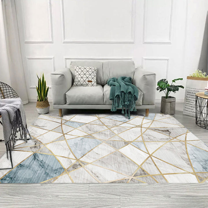 Lisslune | New Product Geometric Rug Multi-Color Polyester Rug Pet-Friendly Stain Resistant Indoor Rug for Living Room