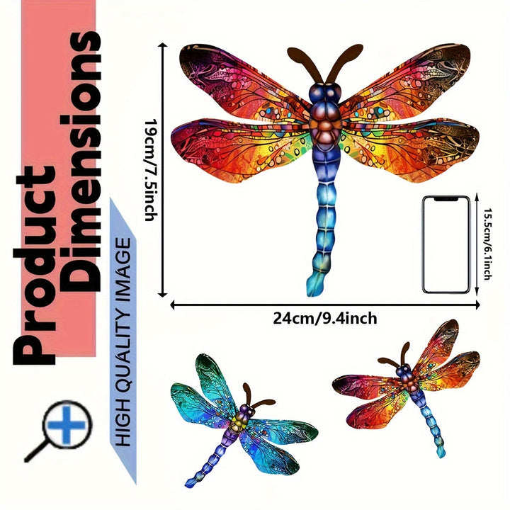Lisslune | 1/2 piece vibrant dragonfly wall art made of metal – artistic outdoor decoration for gardens, homes, and events – durable, versatile, and eye-catching – a perfect gift idea for any occasion