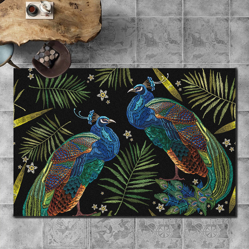 Lisslune | Multicolored Living Room Rug Unique Animal Print Rug Polypropylene Pet Friendly Washable Area Rug