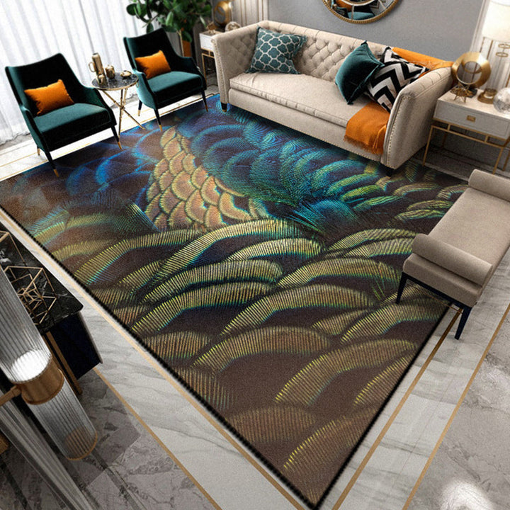 Lisslune | Multicolored Living Room Rug Unique Animal Print Rug Polypropylene Pet Friendly Washable Area Rug