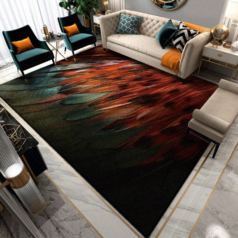 Lisslune | Multicolored Living Room Rug Unique Animal Print Rug Polypropylene Pet Friendly Washable Area Rug