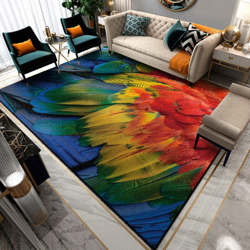 Lisslune | Multicolored Living Room Rug Unique Animal Print Rug Polypropylene Pet Friendly Washable Area Rug