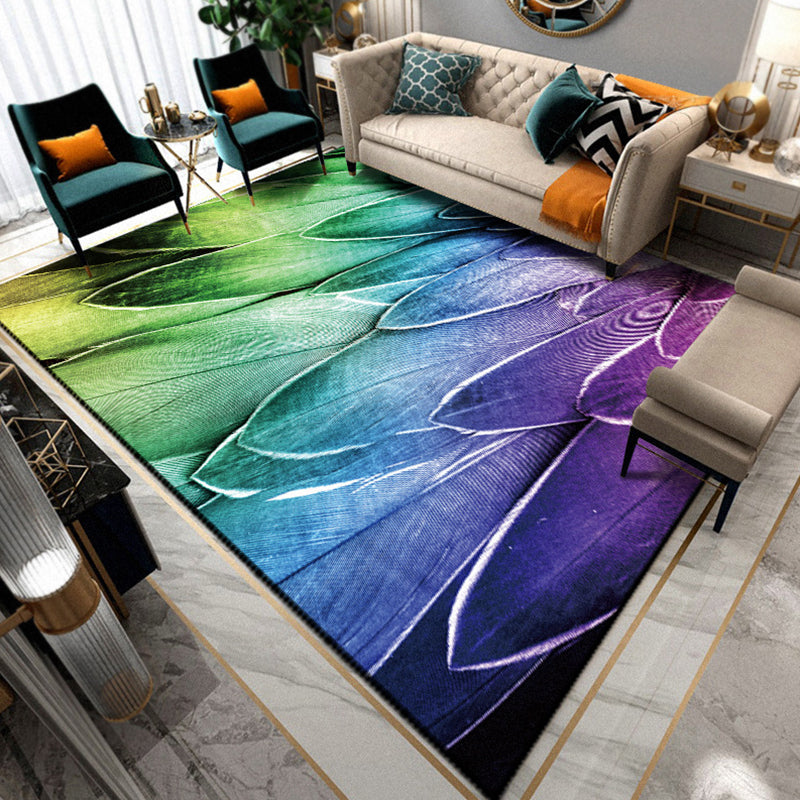 Lisslune | Multicolored Living Room Rug Unique Animal Print Rug Polypropylene Pet Friendly Washable Area Rug