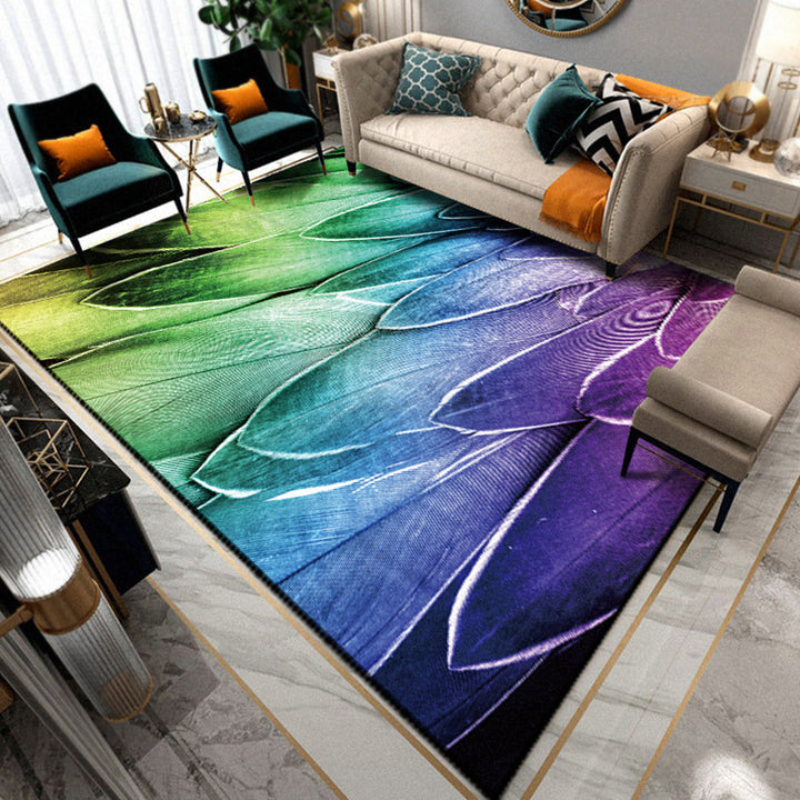 Lisslune | Multicolored Living Room Rug Unique Animal Print Rug Polypropylene Pet Friendly Washable Area Rug