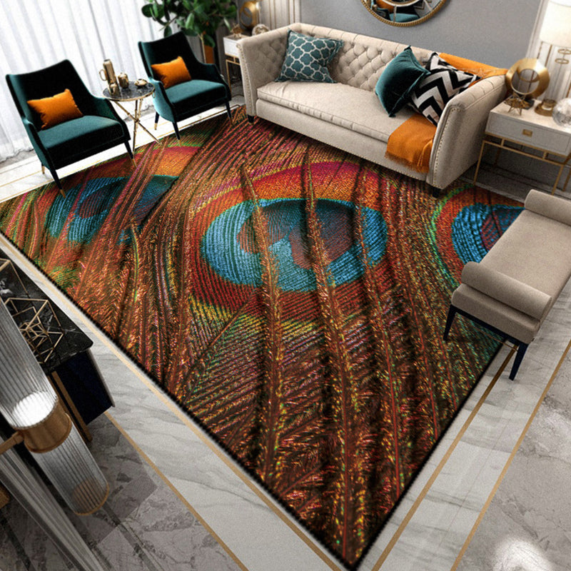 Lisslune | Multicolored Living Room Rug Unique Animal Print Rug Polypropylene Pet Friendly Washable Area Rug