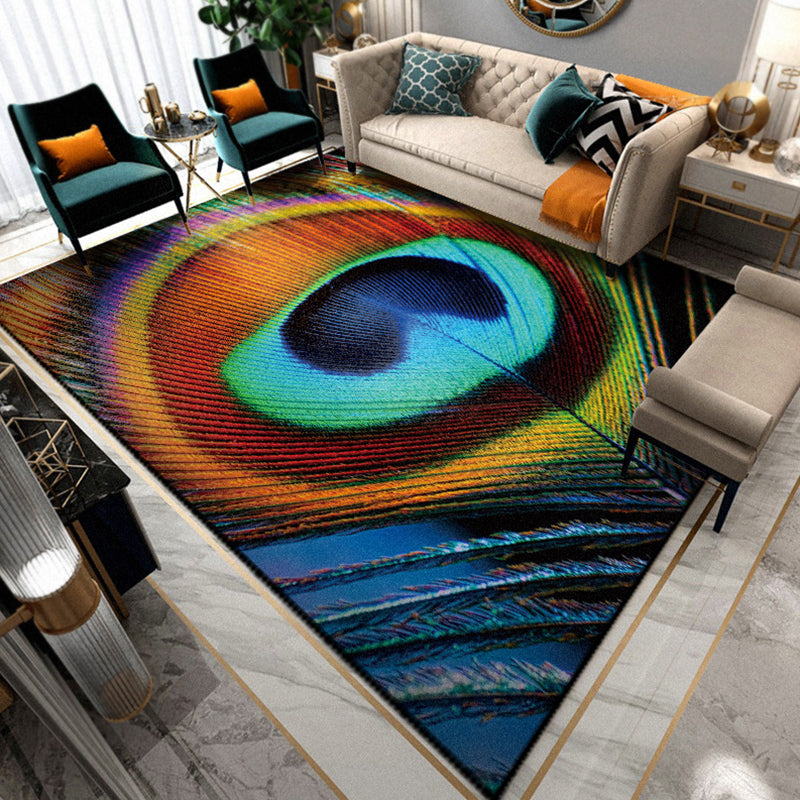 Lisslune | Multicolored Living Room Rug Unique Animal Print Rug Polypropylene Pet Friendly Washable Area Rug