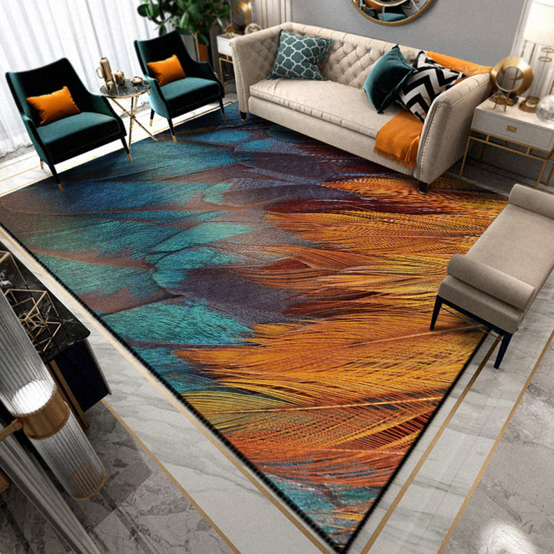 Lisslune | Multicolored Living Room Rug Unique Animal Print Rug Polypropylene Pet Friendly Washable Area Rug