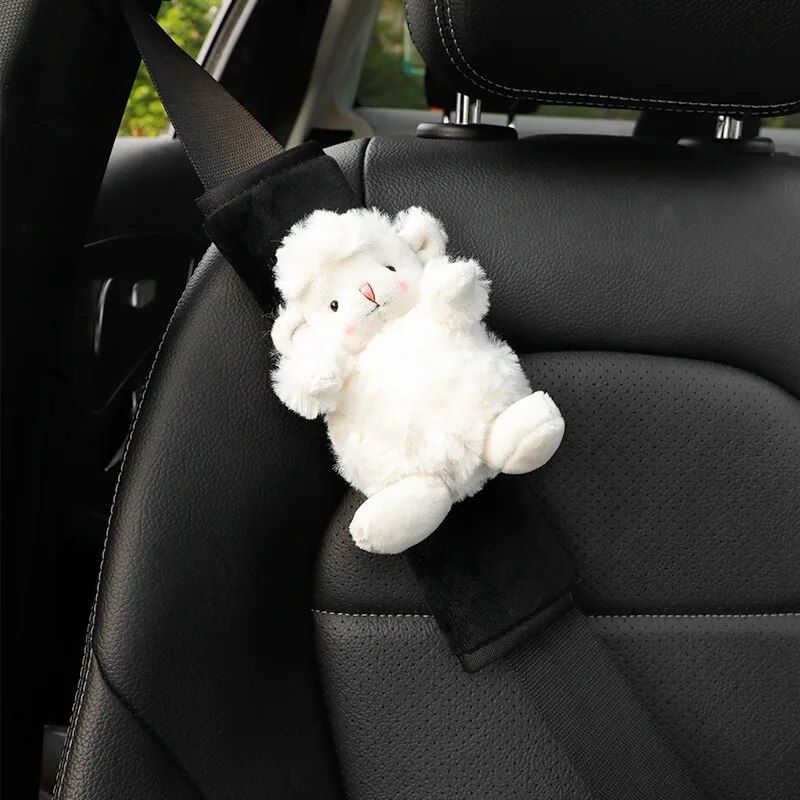 Lisslune | Cartoon Lamb Plush Car Seat Belt Cover