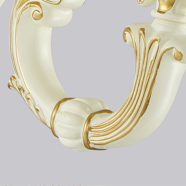 Skørter | 1-Light Wall Lamp Retro Flower Matte Glass Wall Light with Carved Arm in White for Veranda