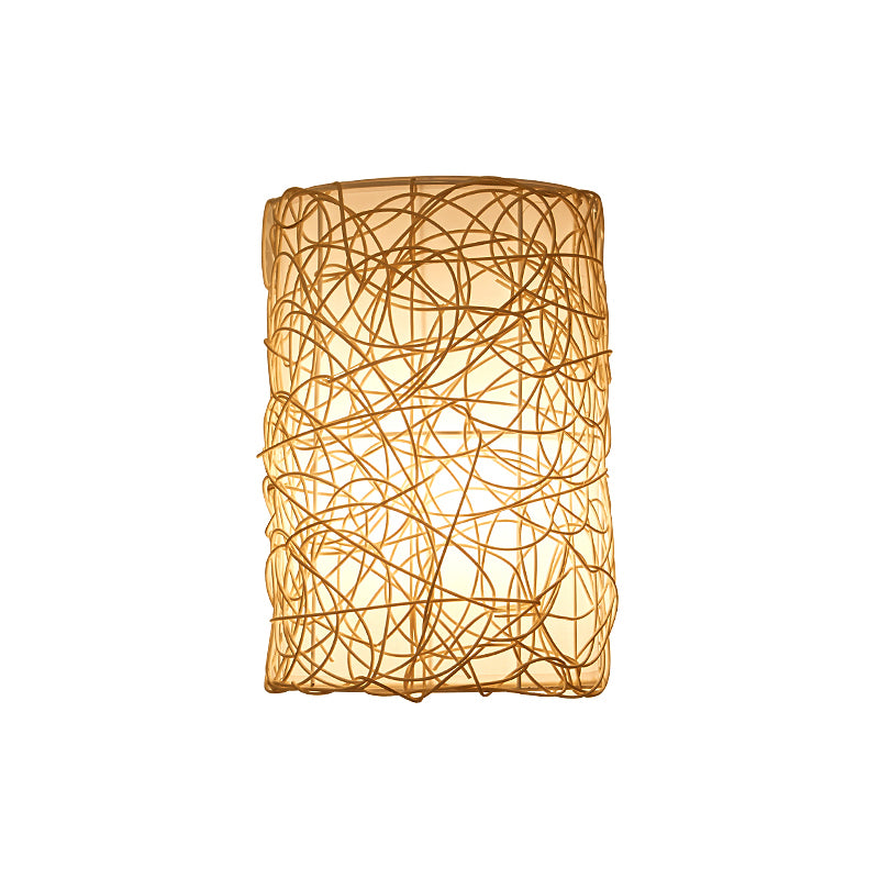 Skørter | Rattan Half Cylinder Wall Lamp Nordic Style Single Wall Light for Hallway