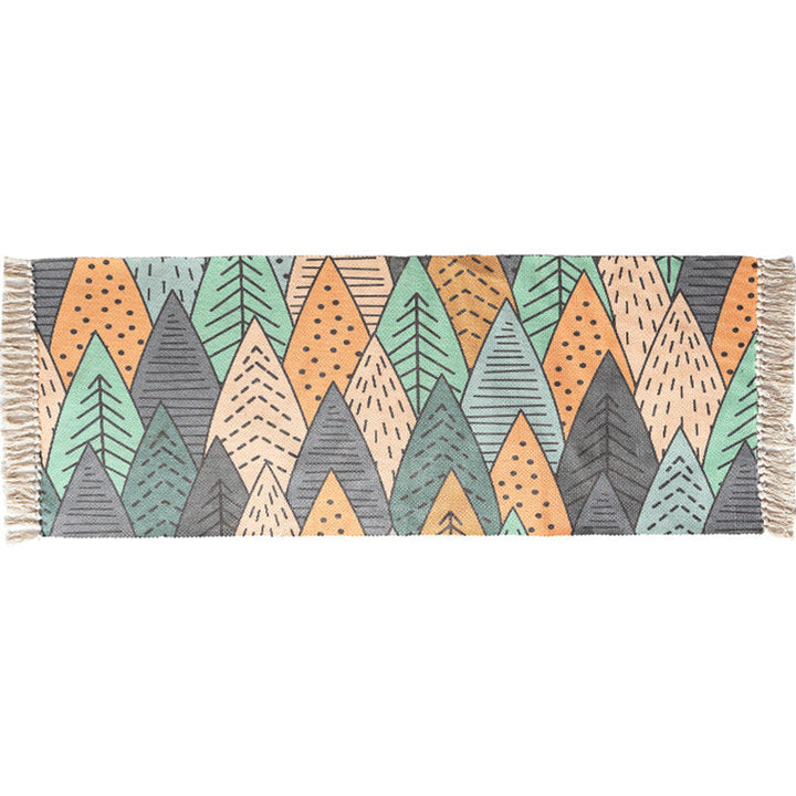 Lisslune | Classic Multicolored Drop Carpet Polyester Plant Printed Carpet Non-Slip Back Machine Washable Carpet for Bedroom