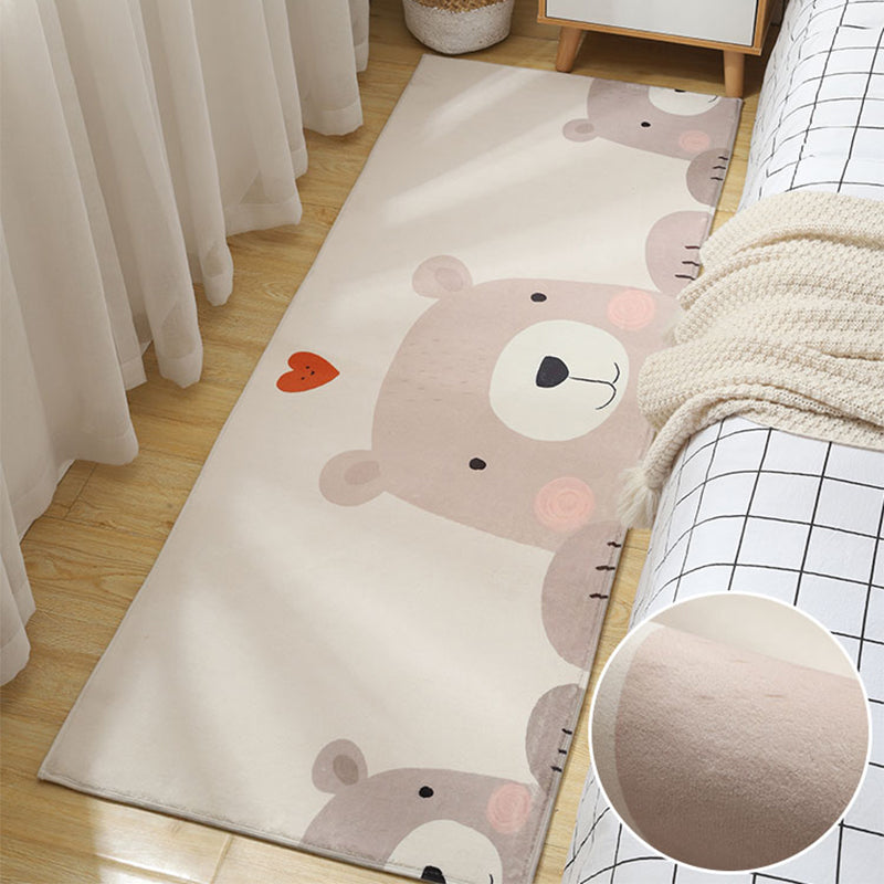 Lisslune | Simple Animal Print Rug Multicolored Cute Indoor Rug Synthetic Non-Slip Back Stain Resistant Rug for Room