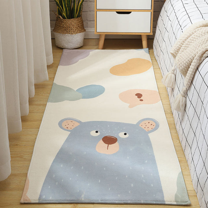 Lisslune | Simple Animal Print Rug Multicolored Cute Indoor Rug Synthetic Non-Slip Back Stain Resistant Rug for Room