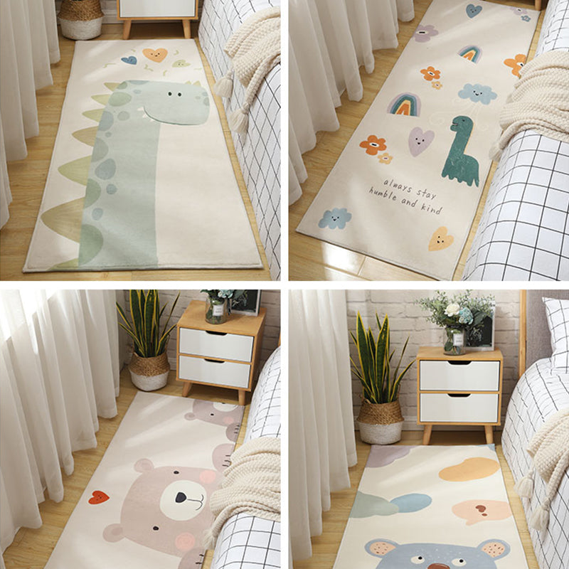 Lisslune | Simple Animal Print Rug Multicolored Cute Indoor Rug Synthetic Non-Slip Back Stain Resistant Rug for Room