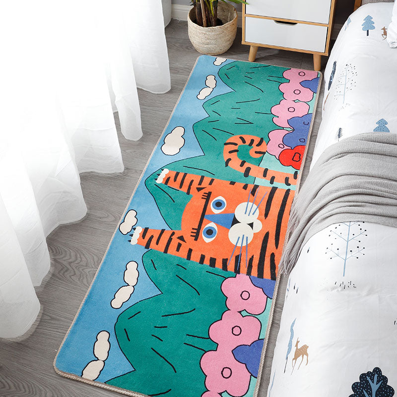 Lisslune | Simple Animal Print Rug Multicolored Cute Indoor Rug Synthetic Non-Slip Back Stain Resistant Rug for Room
