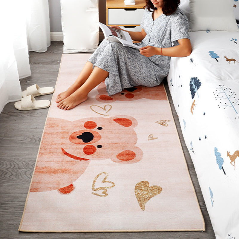 Lisslune | Beautiful children's room carpet Multicolored animal print area rug polypropylene non-slip backing easy-care carpet