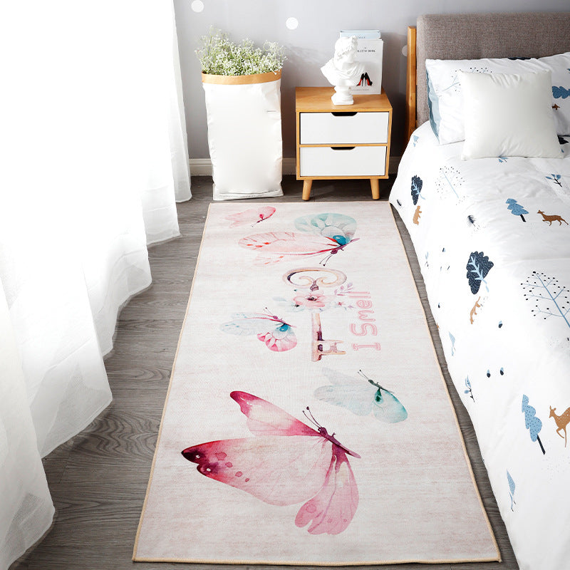 Lisslune | Beautiful children's room carpet Multicolored animal print area rug polypropylene non-slip backing easy-care carpet