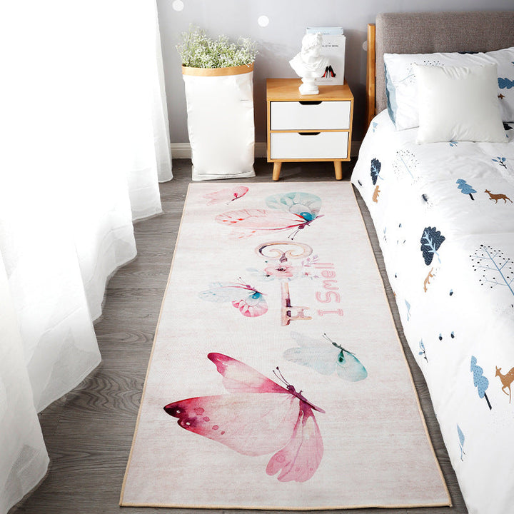 Lisslune | Beautiful children's room carpet Multicolored animal print area rug polypropylene non-slip backing easy-care carpet