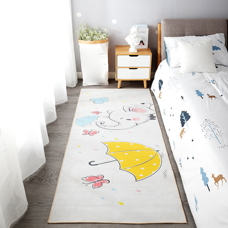 Lisslune | Beautiful children's room carpet Multicolored animal print area rug polypropylene non-slip backing easy-care carpet