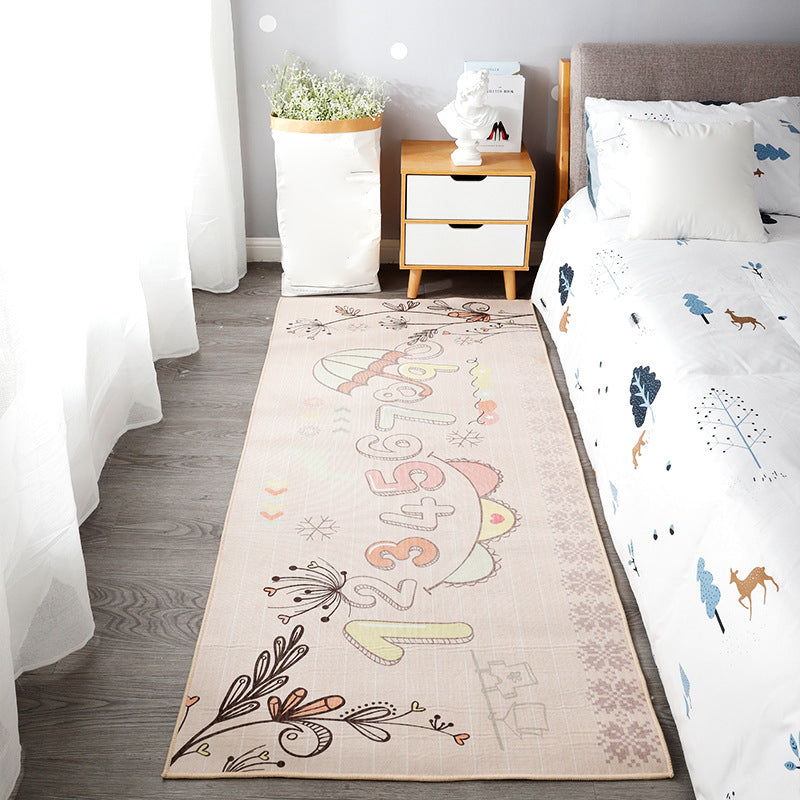 Lisslune | Beautiful children's room carpet Multicolored animal print area rug polypropylene non-slip backing easy-care carpet