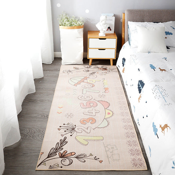 Lisslune | Beautiful children's room carpet Multicolored animal print area rug polypropylene non-slip backing easy-care carpet