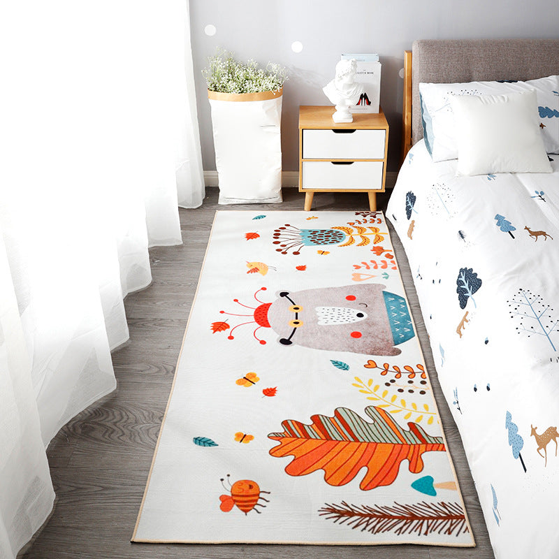 Lisslune | Beautiful children's room carpet Multicolored animal print area rug polypropylene non-slip backing easy-care carpet