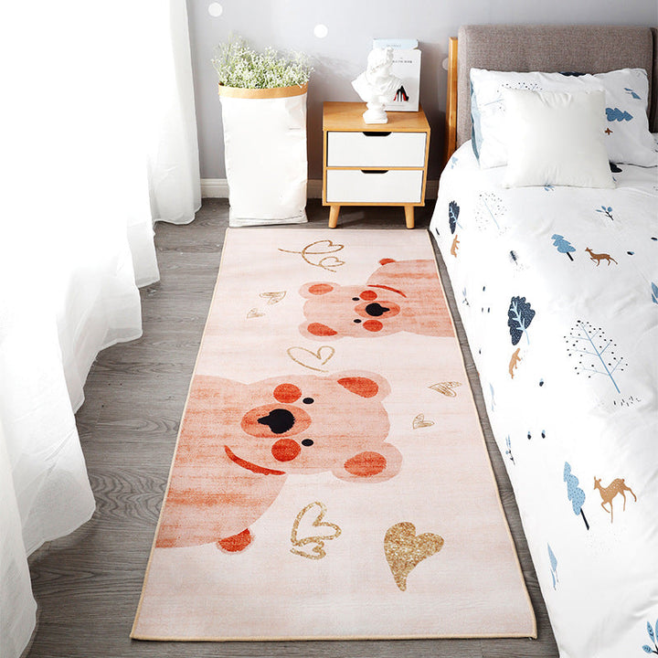Lisslune | Beautiful children's room carpet Multicolored animal print area rug polypropylene non-slip backing easy-care carpet