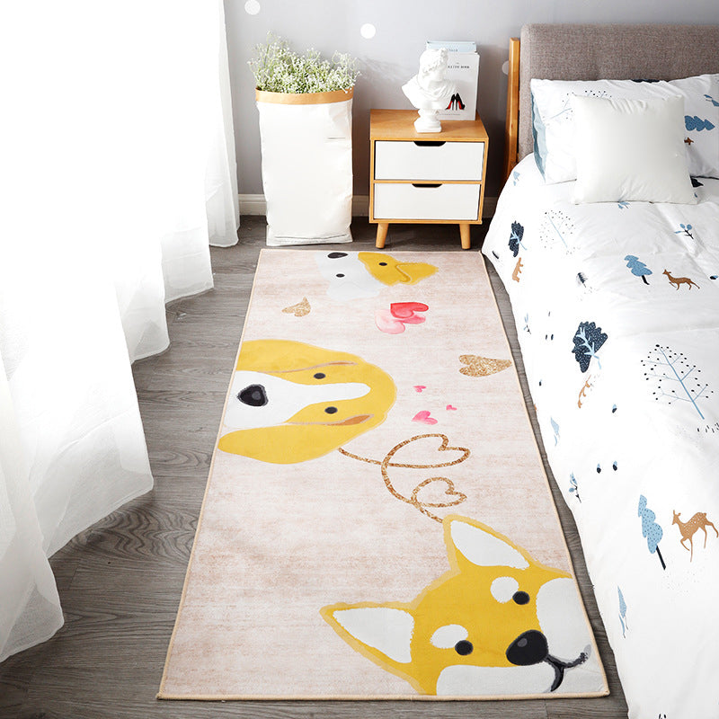 Lisslune | Beautiful children's room carpet Multicolored animal print area rug polypropylene non-slip backing easy-care carpet
