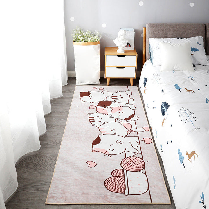 Lisslune | Beautiful children's room carpet Multicolored animal print area rug polypropylene non-slip backing easy-care carpet