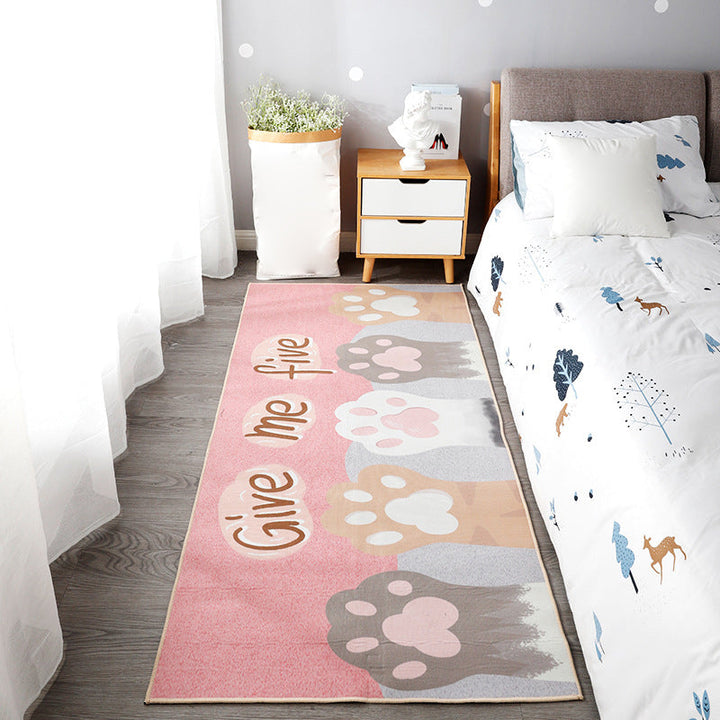 Lisslune | Beautiful children's room carpet Multicolored animal print area rug polypropylene non-slip backing easy-care carpet