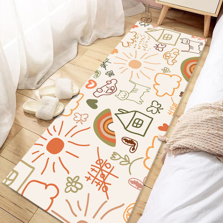 Lisslune | Casual Love Rug Multicolor Animal Print Indoor Rug Synthetic Non-Slip Backing Washable Rug for Bedroom