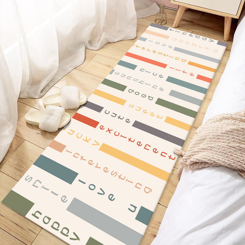 Lisslune | Casual Love Rug Multicolor Animal Print Indoor Rug Synthetic Non-Slip Backing Washable Rug for Bedroom