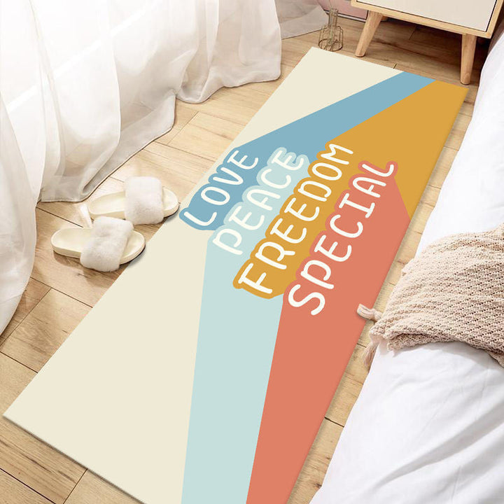 Lisslune | Casual Love Rug Multicolor Animal Print Indoor Rug Synthetic Non-Slip Backing Washable Rug for Bedroom
