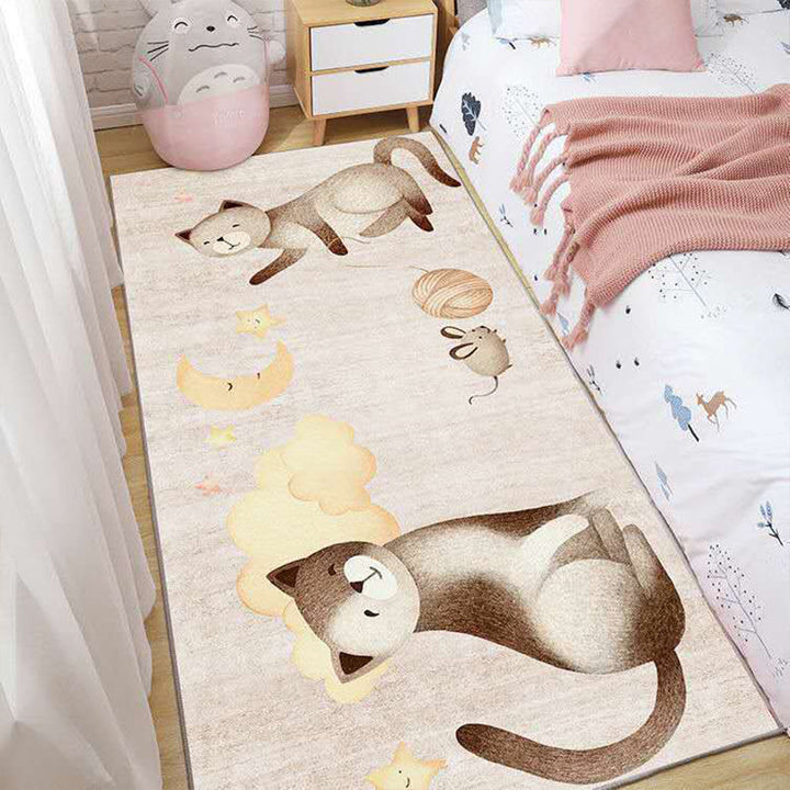 Lisslune | Casual Love Rug Multicolor Animal Print Indoor Rug Synthetic Non-Slip Backing Washable Rug for Bedroom
