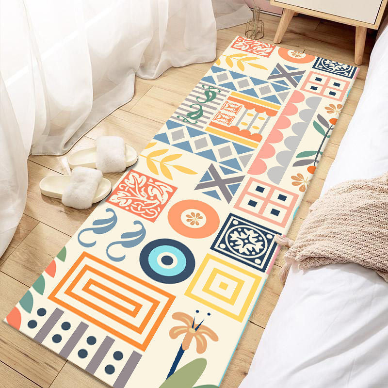 Lisslune | Casual Love Rug Multicolor Animal Print Indoor Rug Synthetic Non-Slip Backing Washable Rug for Bedroom
