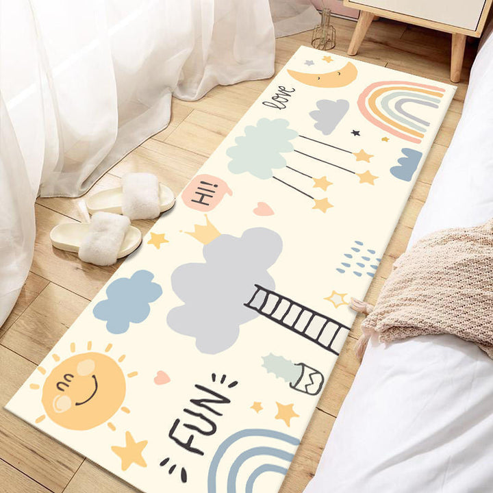 Lisslune | Casual Love Rug Multicolor Animal Print Indoor Rug Synthetic Non-Slip Backing Washable Rug for Bedroom
