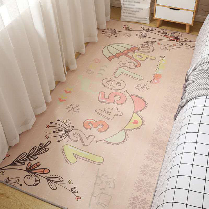 Lisslune | Casual Love Rug Multicolor Animal Print Indoor Rug Synthetic Non-Slip Backing Washable Rug for Bedroom