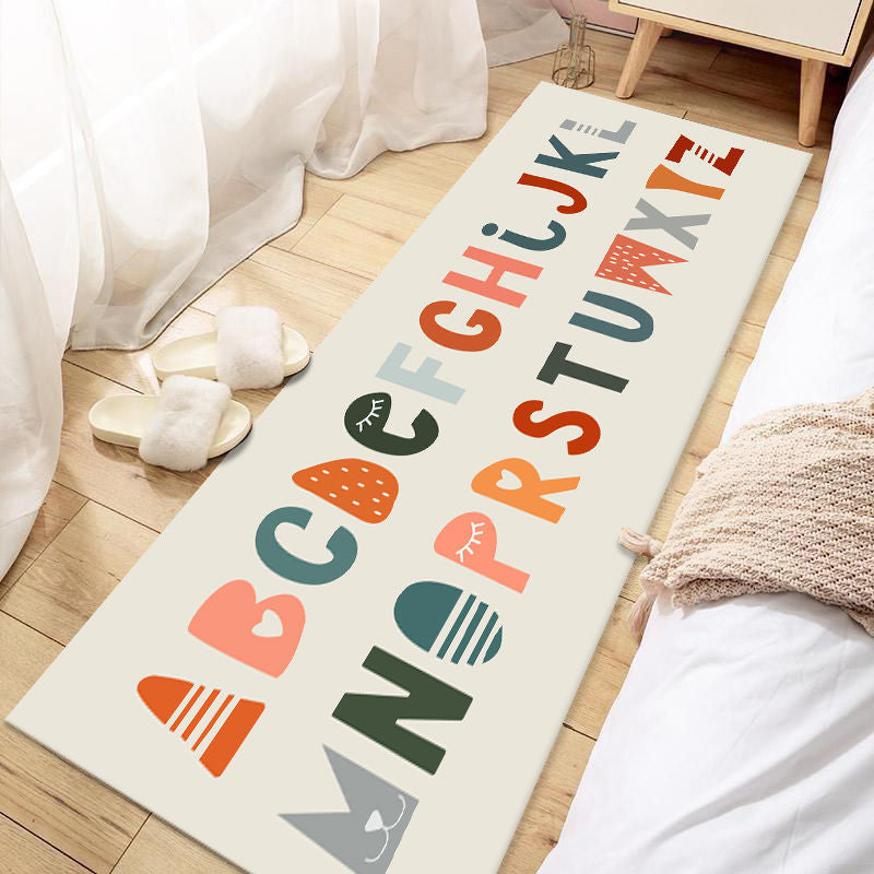 Lisslune | Casual Love Rug Multicolor Animal Print Indoor Rug Synthetic Non-Slip Backing Washable Rug for Bedroom